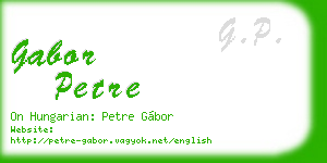 gabor petre business card